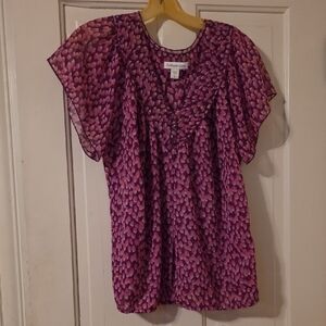 Coldwater Creek Purple Patterned Blouse